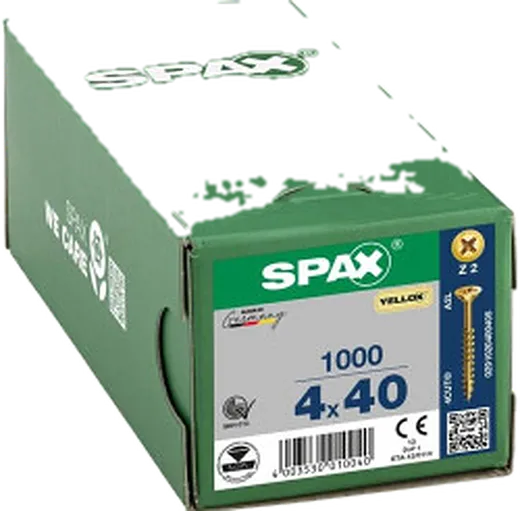 SPAX PZ Cabeza Plana Wirox 4x40 1000 uds