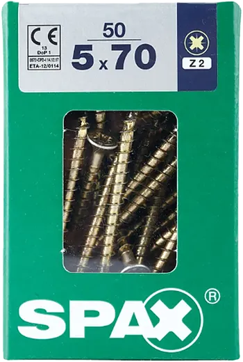 SPAX CP bicro 5x70 L 50 pzs