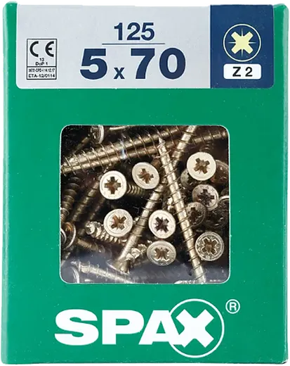 SPAX CP bicro 5x70 XL 125 pzs