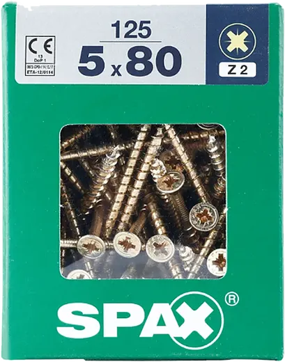 SPAX CP bicro 5x80 XL 125 pzs