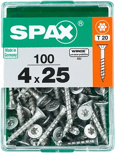 SPAX TRX CP Wirox 4x25 M 100 pzs