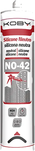 Silicone Neutro NO-42 Aluminio 9006 Koby