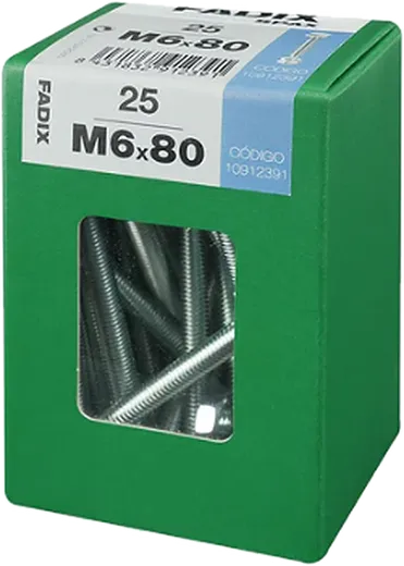 Pf. Cab. Sextavada DIN 933 c/ Porcam 6x80 mm 25und L3