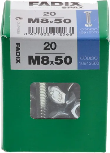Pf. Cab. Sextavada DIN 933 c/ Porcam 8x50 mm 20und L2