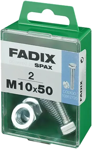 Pf. Cab. Sextavada DIN 933 c/ PorcaM10x50 mm 2und Mh