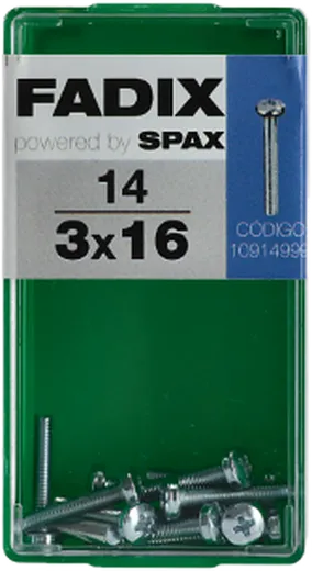 Pf. Métrico Cab. Cilíndrica DIN 7985M 3x16 mm 14und S