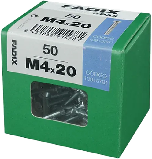 Pf. Métrico Cab. Embeber DIN 965M 4x20 mm 50und L1
