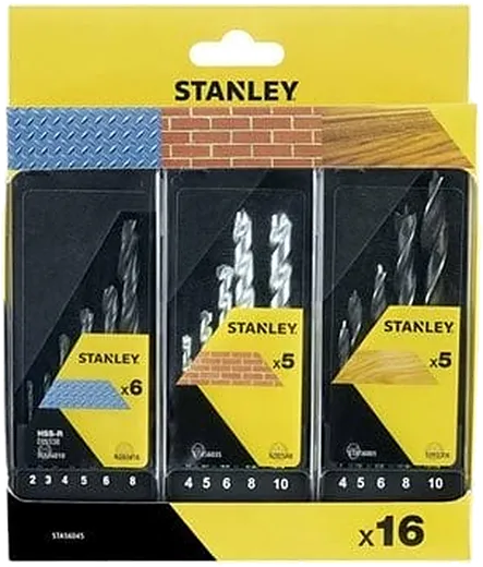 Conjunto de 3 cassettes com 16 brocas. HSS-R metal