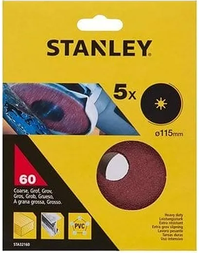 5 Discos de lixa base fibra ø 115x22 mm. Madeira